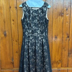 AGB Black Lace Midi Dress